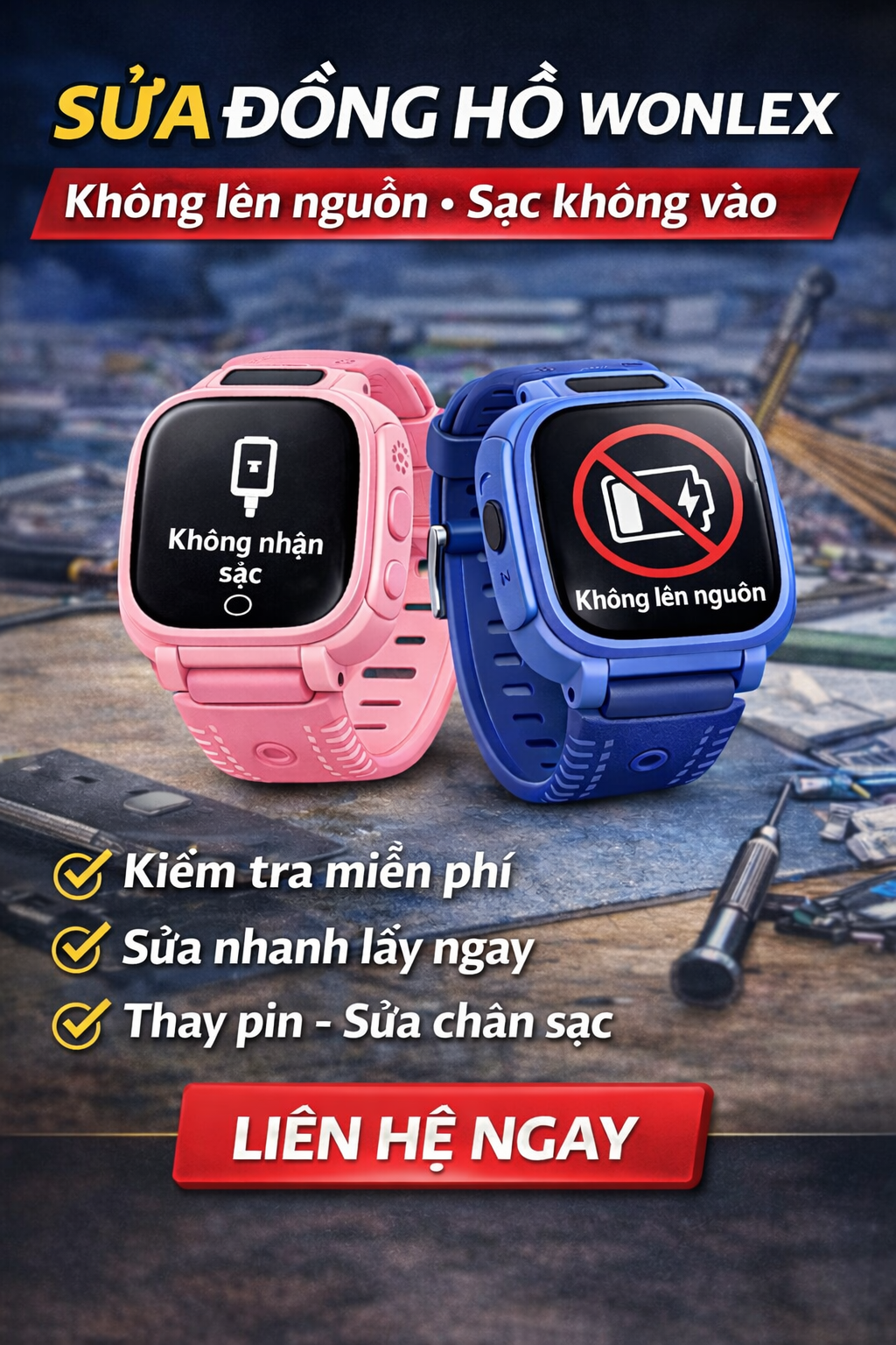 sửa đồng hồ wonlex không lên nguồn